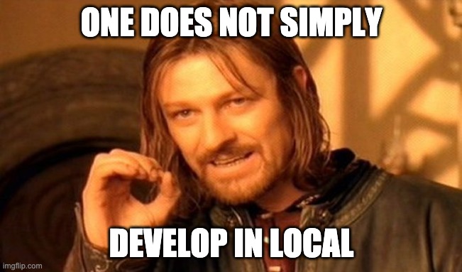 one does not simply develop in local